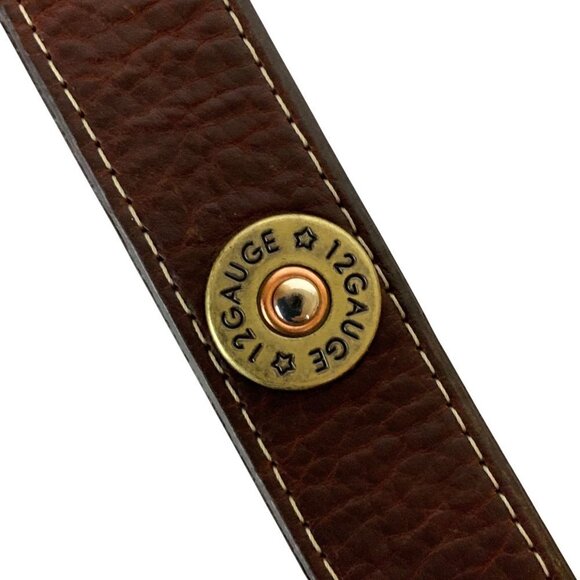 Badger 3D Western Belt with Shotgun Shell Detail Size 30 Brown Genuine Leather - Picture 5 of 8